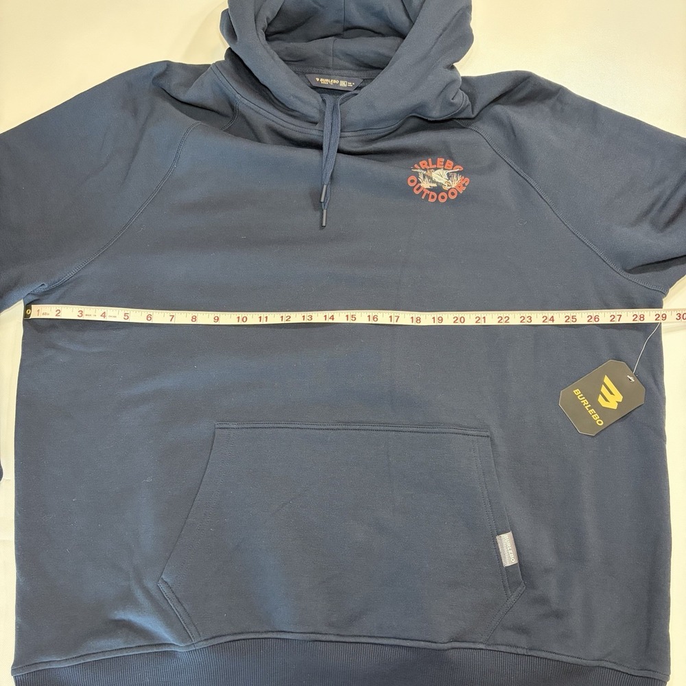 Burlebo Hoodie Mens 2XL Navy Pullover Duck Graphic Hunting Outdoors Sweatshirt - Picture 8 of 9